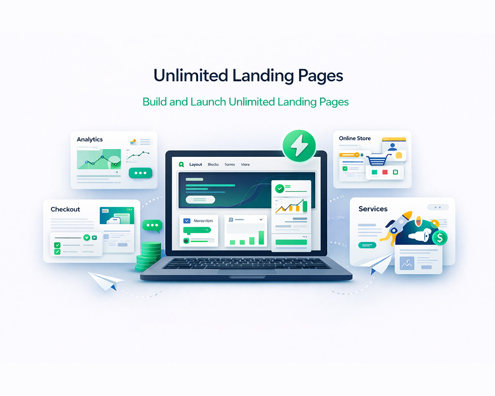 Create Unlimited Landing Pages.